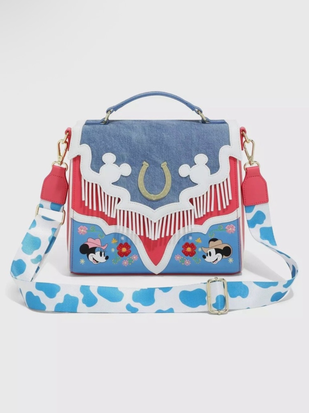 Loungefly Western Mickey & Minnie Mouse Fringe Crossbody